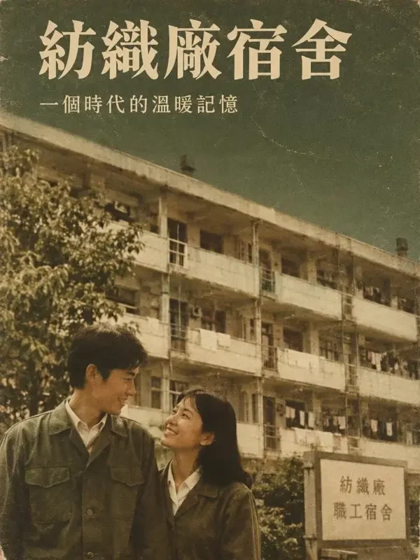 黄果剧场言情短剧《一纸婚书半生甜》封面，八十年代厂房前的夫妻